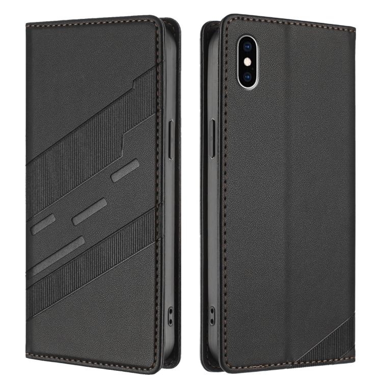 For iPhone XS Max Embossed Multi-functional Wallet Retro Leather Phone Case