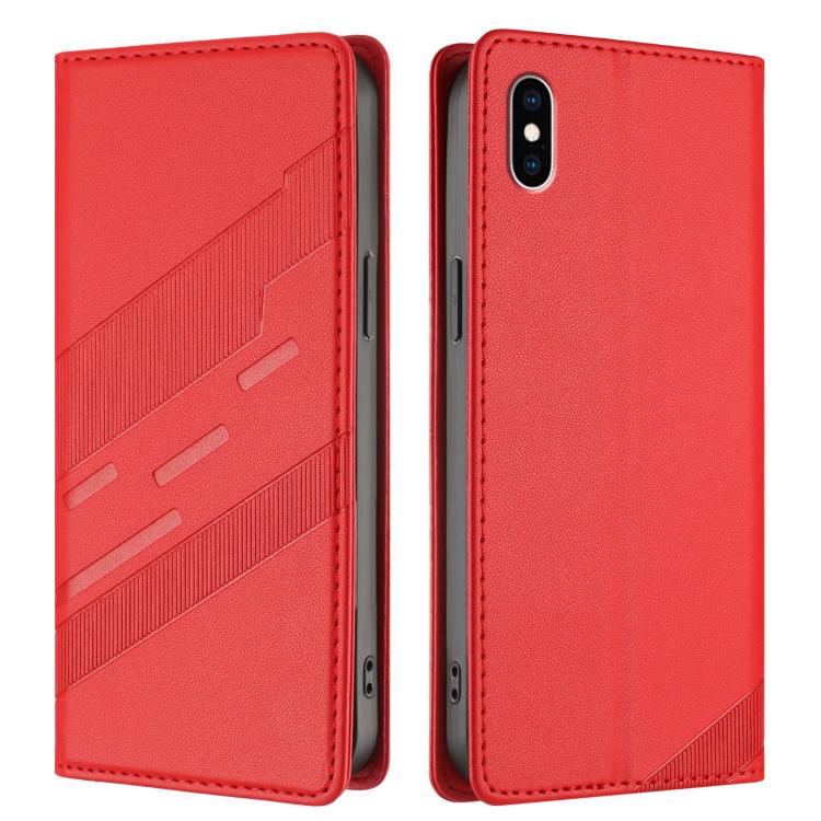 For iPhone XS Max Embossed Multi-functional Wallet Retro Leather Phone Case