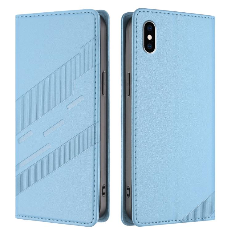 For iPhone XS Max Embossed Multi-functional Wallet Retro Leather Phone Case