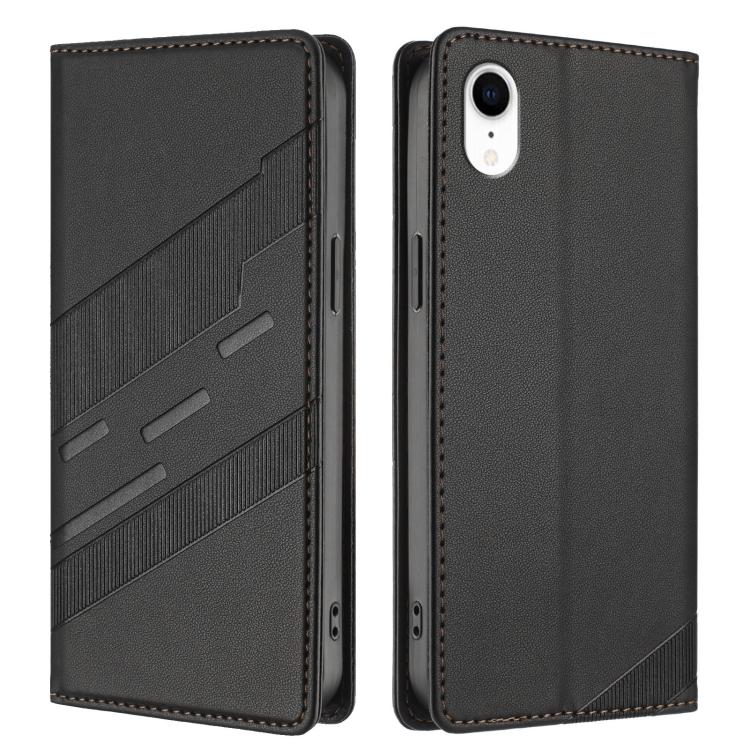 For iPhone XR Embossed Multi-functional Wallet Retro Leather Phone Case