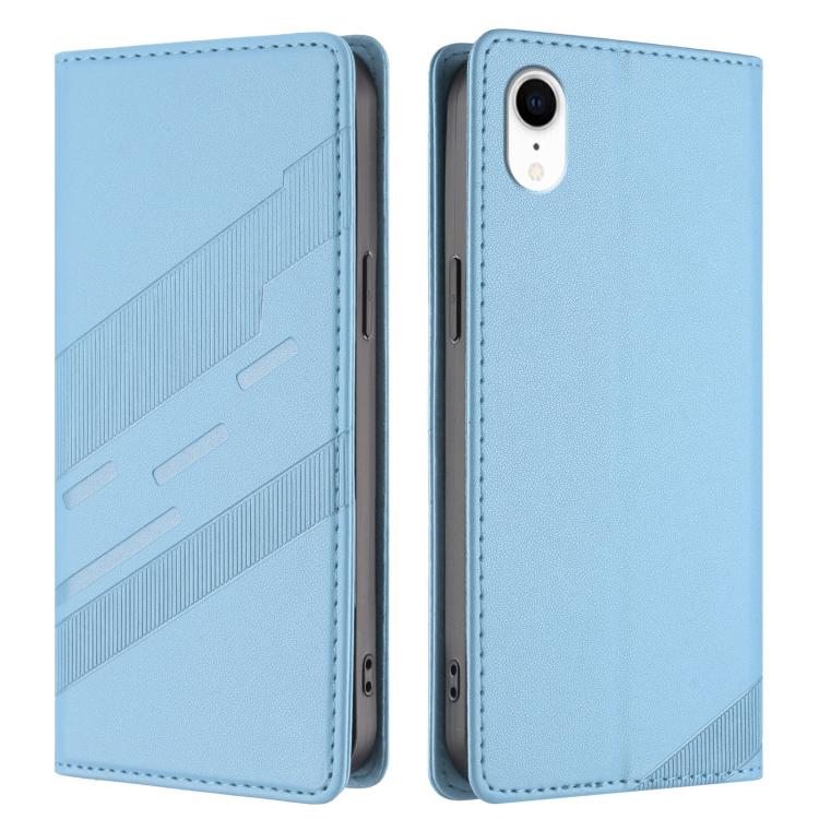For iPhone XR Embossed Multi-functional Wallet Retro Leather Phone Case