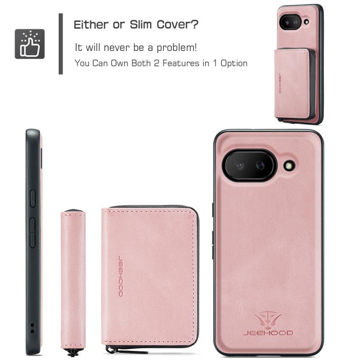 For Google Pixel 9a JEEHOOD J02 Magnetic Zipper Horizontal Flip Leather Phone Case