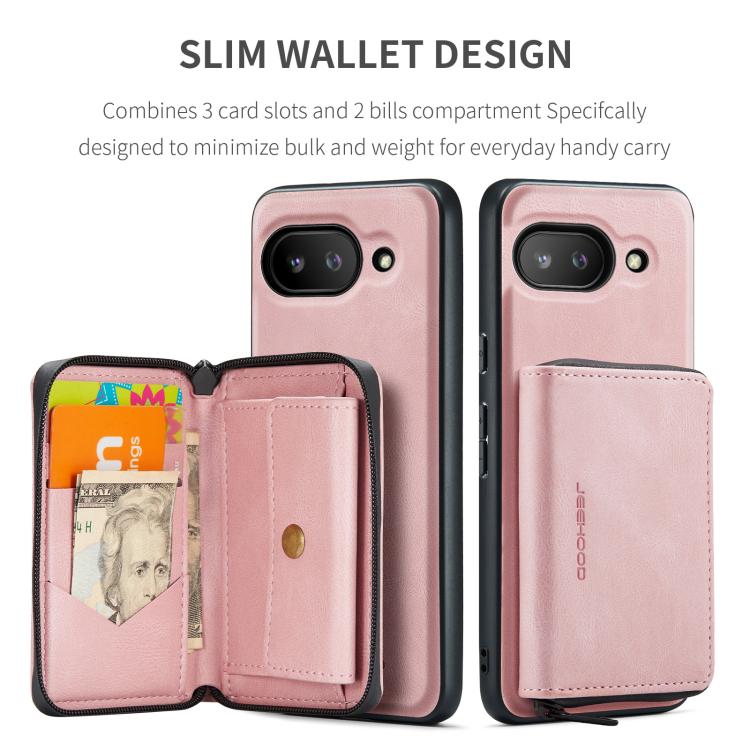 For Google Pixel 9a JEEHOOD J02 Magnetic Zipper Horizontal Flip Leather Phone Case