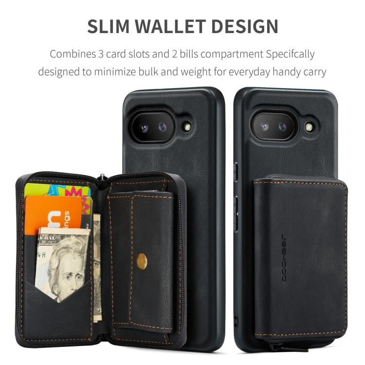 For Google Pixel 9a JEEHOOD J02 Magnetic Zipper Horizontal Flip Leather Phone Case