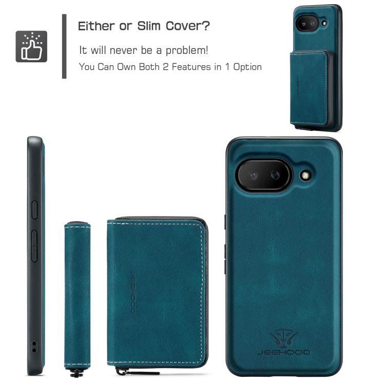 For Google Pixel 9a JEEHOOD J02 Magnetic Zipper Horizontal Flip Leather Phone Case
