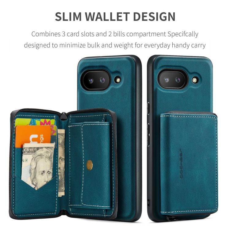 For Google Pixel 9a JEEHOOD J02 Magnetic Zipper Horizontal Flip Leather Phone Case