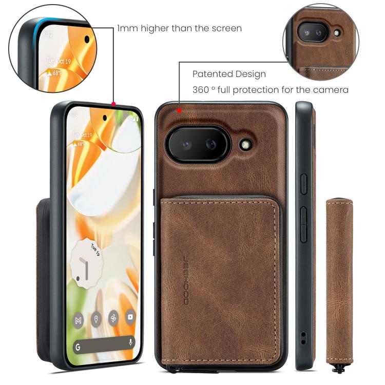 For Google Pixel 9a JEEHOOD J02 Magnetic Zipper Horizontal Flip Leather Phone Case