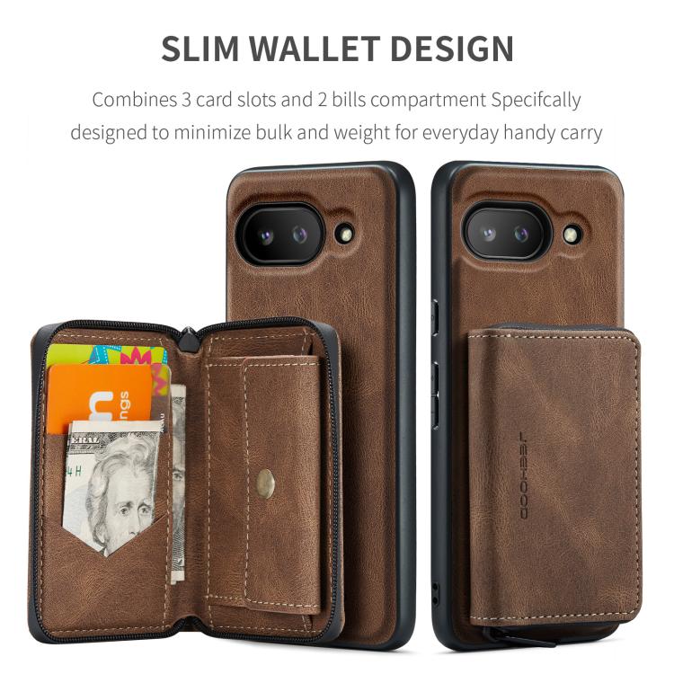 For Google Pixel 9a JEEHOOD J02 Magnetic Zipper Horizontal Flip Leather Phone Case