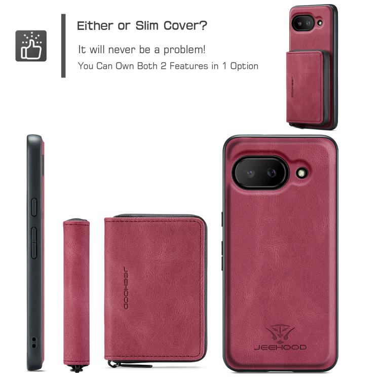 For Google Pixel 9a JEEHOOD J02 Magnetic Zipper Horizontal Flip Leather Phone Case