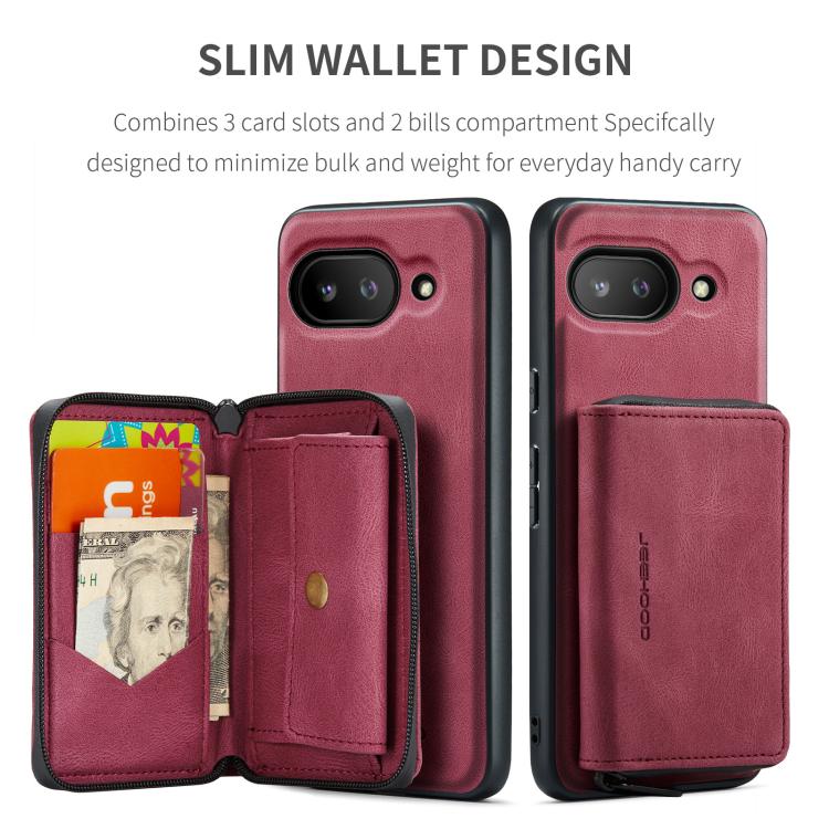For Google Pixel 9a JEEHOOD J02 Magnetic Zipper Horizontal Flip Leather Phone Case