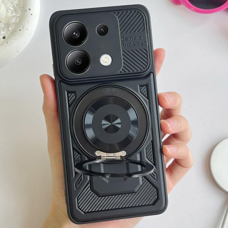 For Redmi Note 13 4G Global Armor Rotating Holder MagSafe Phone Case