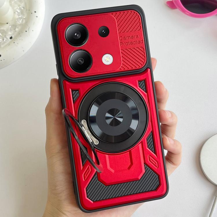 For Redmi Note 13 4G Global Armor Rotating Holder MagSafe Phone Case