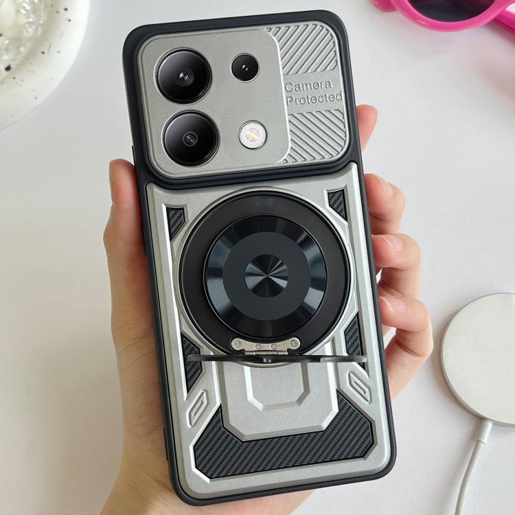 For Redmi Note 13 4G Global Armor Rotating Holder MagSafe Phone Case
