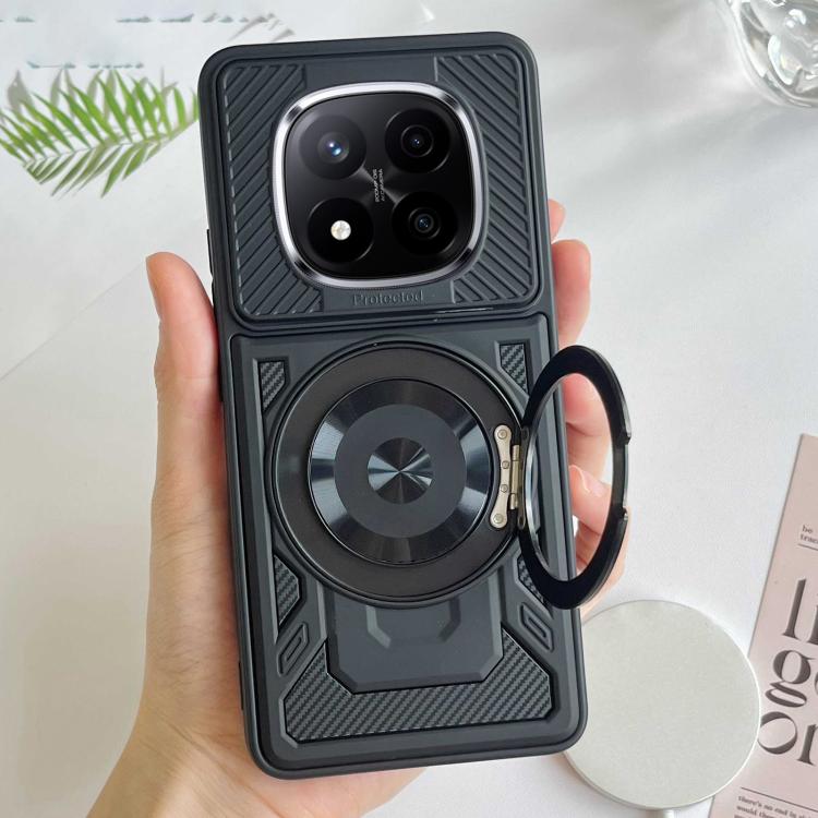 For Redmi Note 14 Pro 4G Global Armor Rotating Holder MagSafe Phone Case