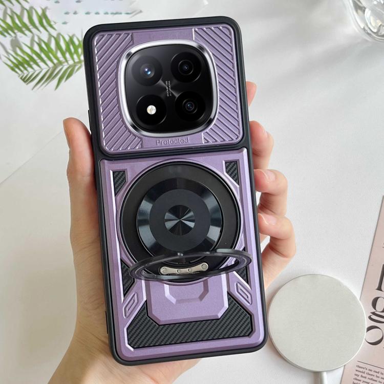 For Redmi Note 14 Pro 4G Global Armor Rotating Holder MagSafe Phone Case
