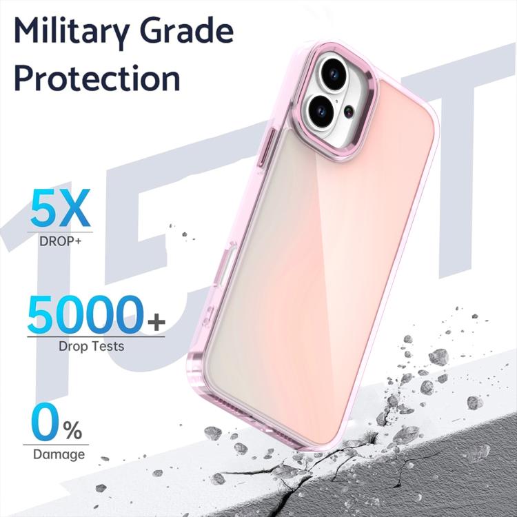 For iPhone 16 Plus Plating Gradient Discolor Phone Case