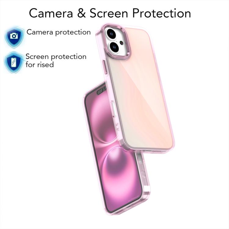 For iPhone 16 Plus Plating Gradient Discolor Phone Case