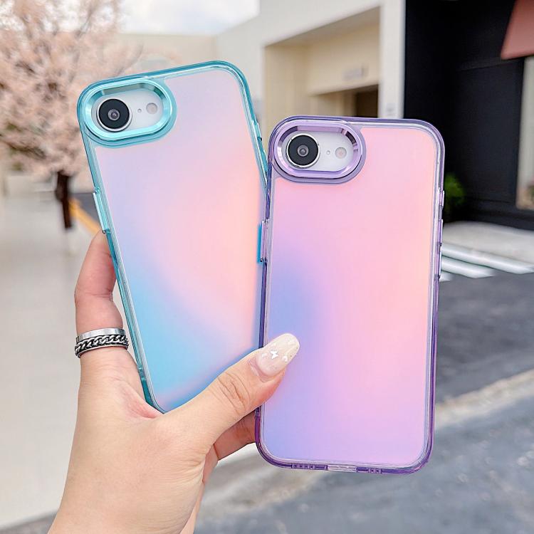 For iPhone 17e / 16e Plating Gradient Discolor Phone Case