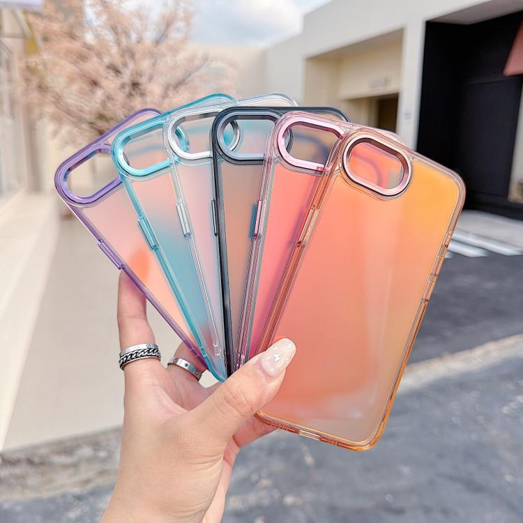 For iPhone 17e / 16e Plating Gradient Discolor Phone Case