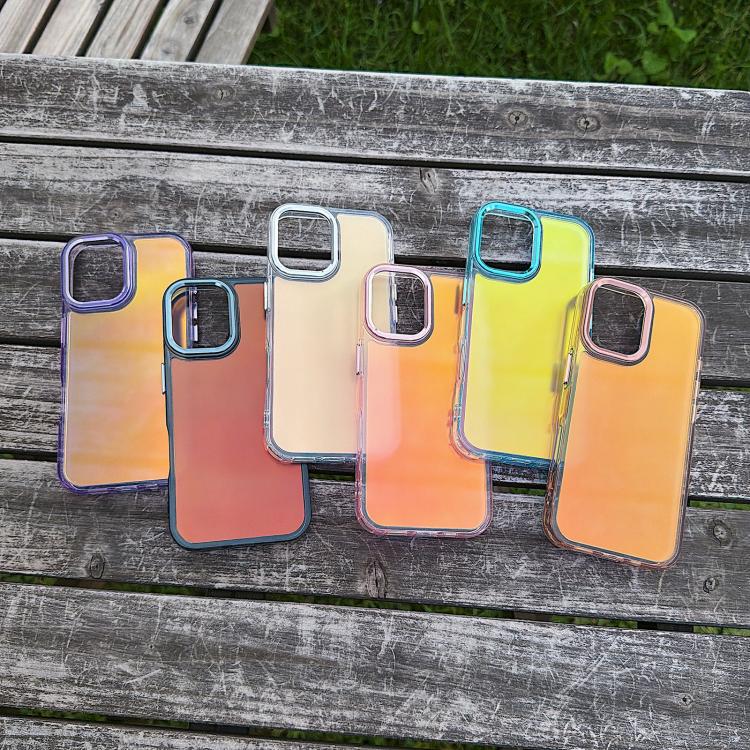 For iPhone 17 Plating Gradient Discolor Phone Case