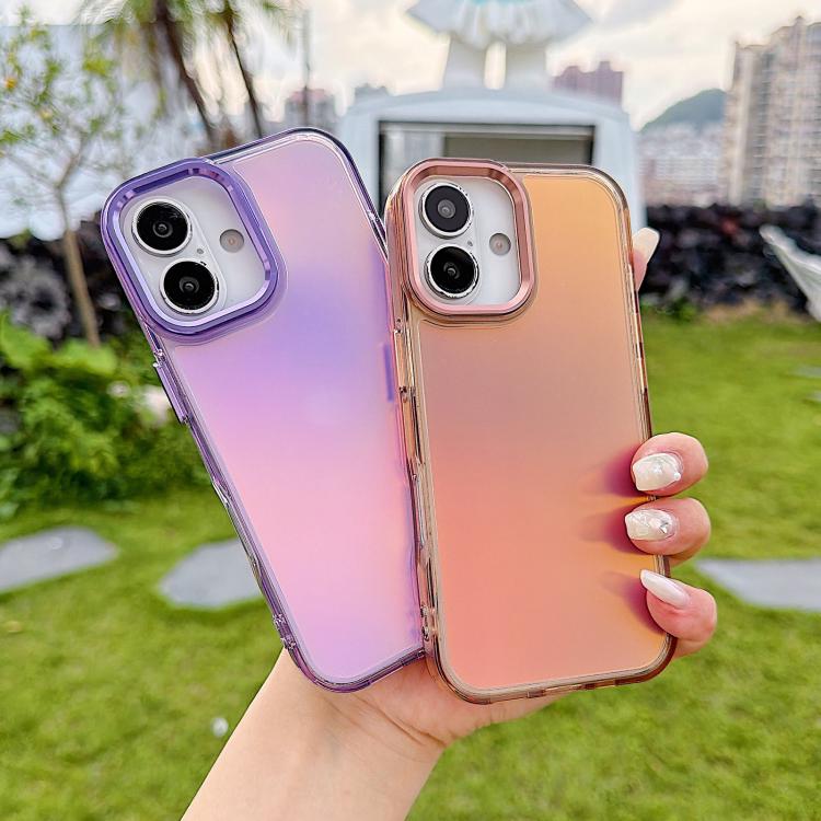 For iPhone 17 Plating Gradient Discolor Phone Case