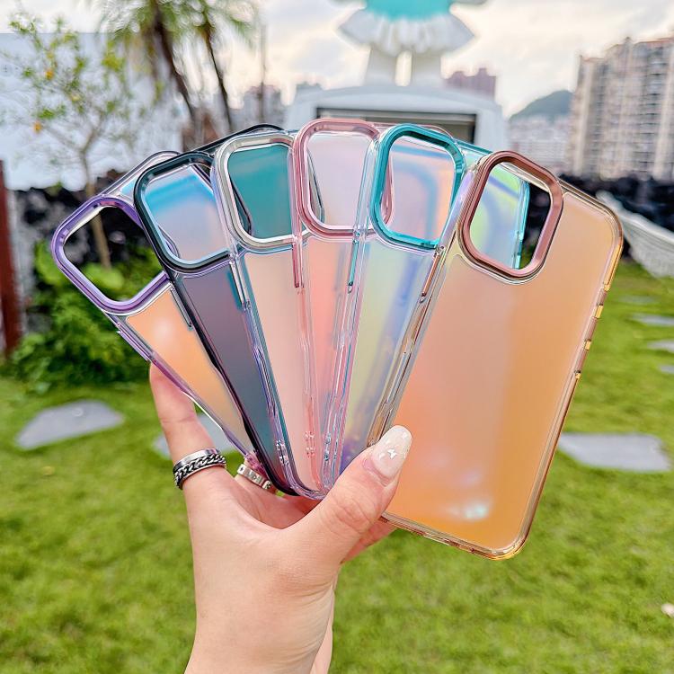 For iPhone 17 Plating Gradient Discolor Phone Case