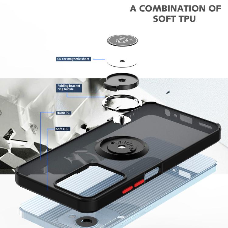 For Realme C30 / C33 Q Shadow 1 Series TPU + PC Phone Case with Ring
