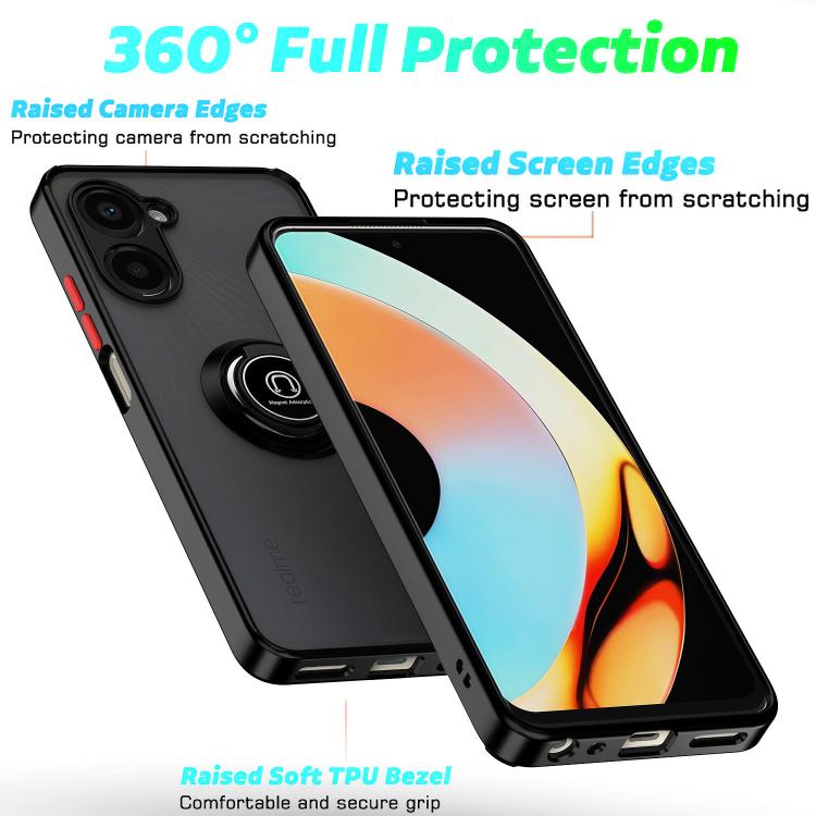 For Realme 10 Pro Q Shadow 1 Series TPU + PC Phone Case with Ring