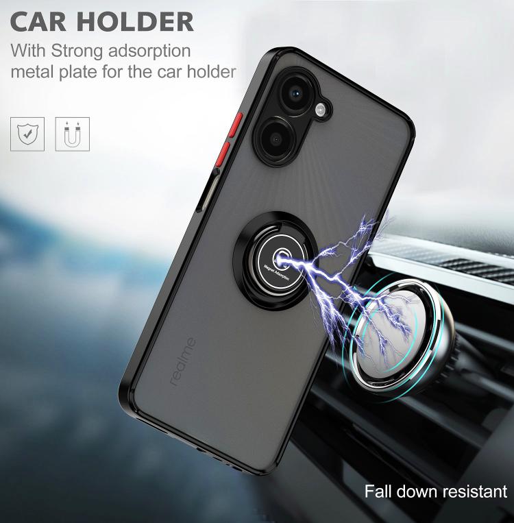 For Realme 10 Pro Q Shadow 1 Series TPU + PC Phone Case with Ring