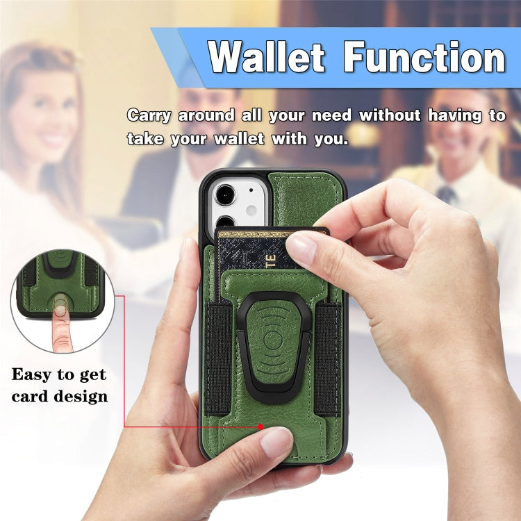 For iPhone 12 mini Magnetic Shockproof PU + TPU Case with Card Slot & Ring Holder