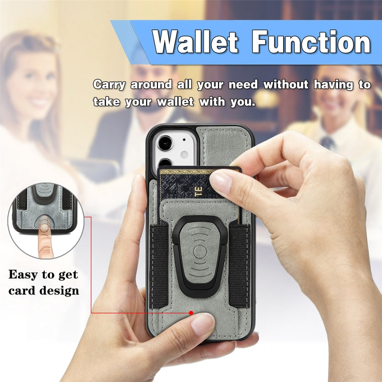 For iPhone 12 mini Magnetic Shockproof PU + TPU Case with Card Slot & Ring Holder
