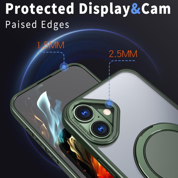 For iPhone 16 Plus 360-degree Rotating MagSafe Magnetic Holder Phone Case