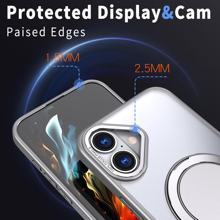 For iPhone 16 Plus 360-degree Rotating MagSafe Magnetic Holder Phone Case