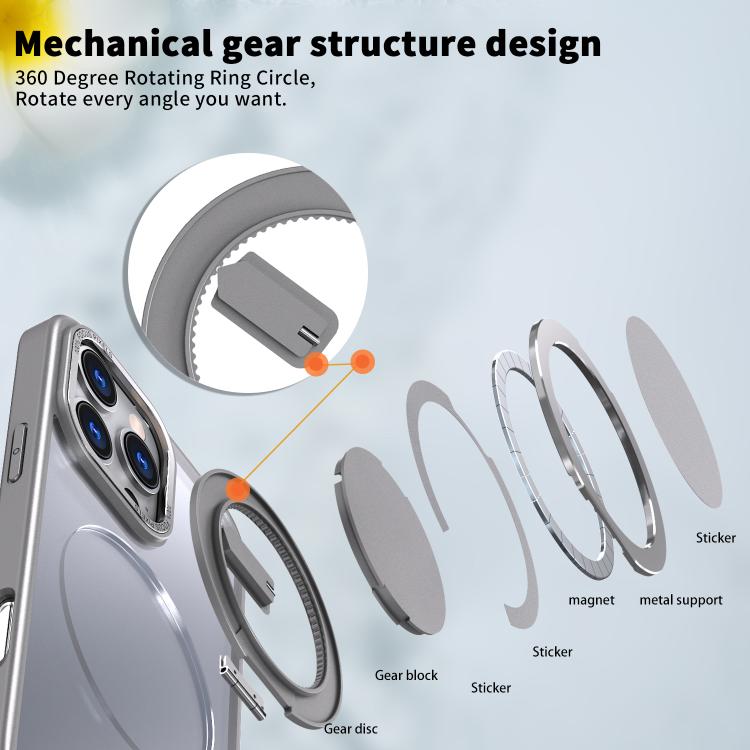 For iPhone 16 Pro 360-degree Rotating MagSafe Magnetic Holder Phone Case