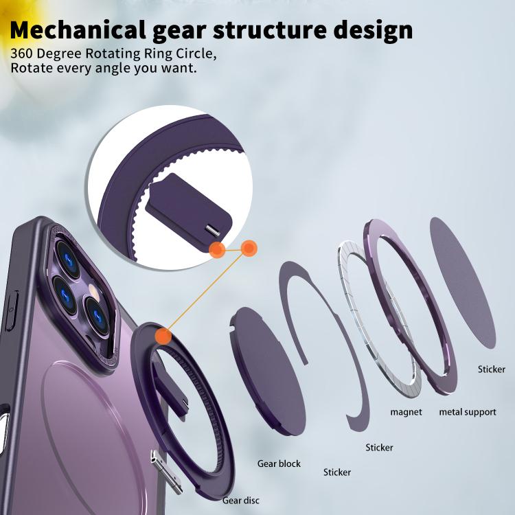 For iPhone 16 Pro 360-degree Rotating MagSafe Magnetic Holder Phone Case