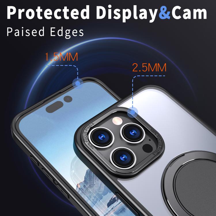 For iPhone 16 Pro Max 360-degree Rotating MagSafe Magnetic Holder Phone Case
