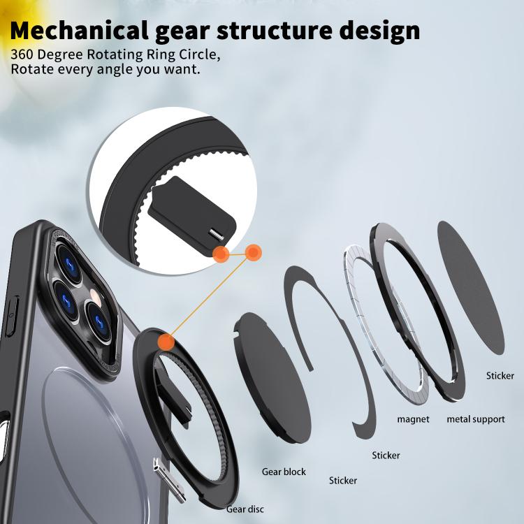 For iPhone 16 Pro Max 360-degree Rotating MagSafe Magnetic Holder Phone Case