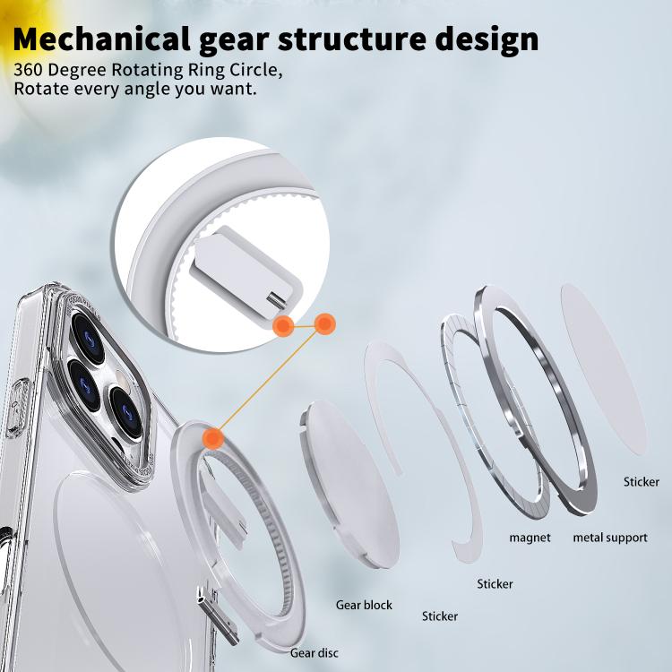 For iPhone 16 Pro Max 360-degree Rotating MagSafe Magnetic Holder Phone Case