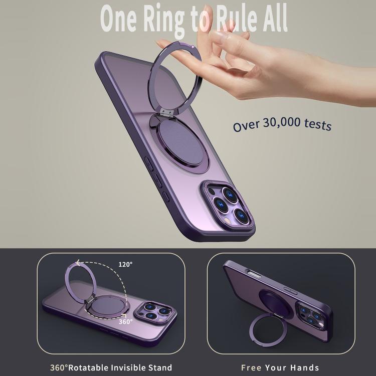 For iPhone 16 Pro Max 360-degree Rotating MagSafe Magnetic Holder Phone Case