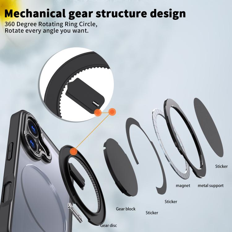 For iPhone 17 360-degree Rotating MagSafe Magnetic Holder Phone Case