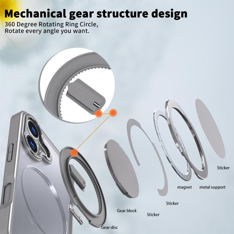 For iPhone 17 360-degree Rotating MagSafe Magnetic Holder Phone Case