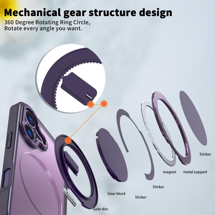 For iPhone 17 360-degree Rotating MagSafe Magnetic Holder Phone Case