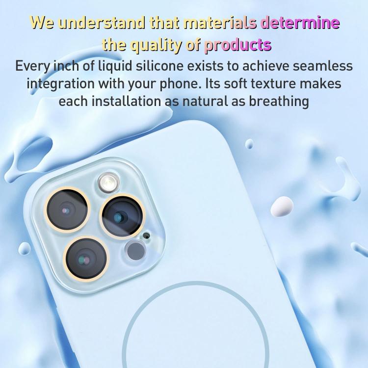 For iPhone 15 Thin Circle MagSafe Liquid Silicone Phone Case