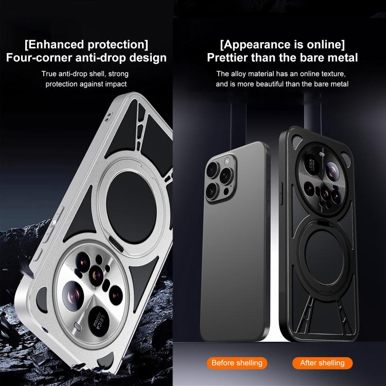 For Xiaomi 15 Ultra Cooling Hollow Metal Holder MagSafe Phone Case