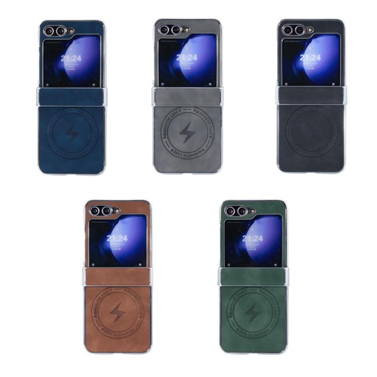 For Samsung Galaxy Z Flip5 5G Electroplated PC Sheepskin Invisible Magnetic MagSafe Folding Phone Case