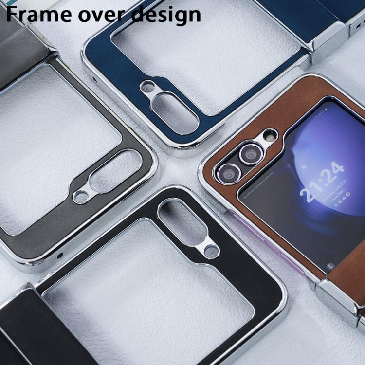 For Samsung Galaxy Z Flip5 5G Electroplated PC Sheepskin Invisible Magnetic MagSafe Folding Phone Case