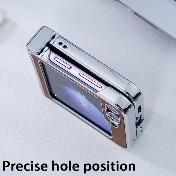 For Samsung Galaxy Z Flip5 5G Electroplated PC Sheepskin Invisible Magnetic MagSafe Folding Phone Case