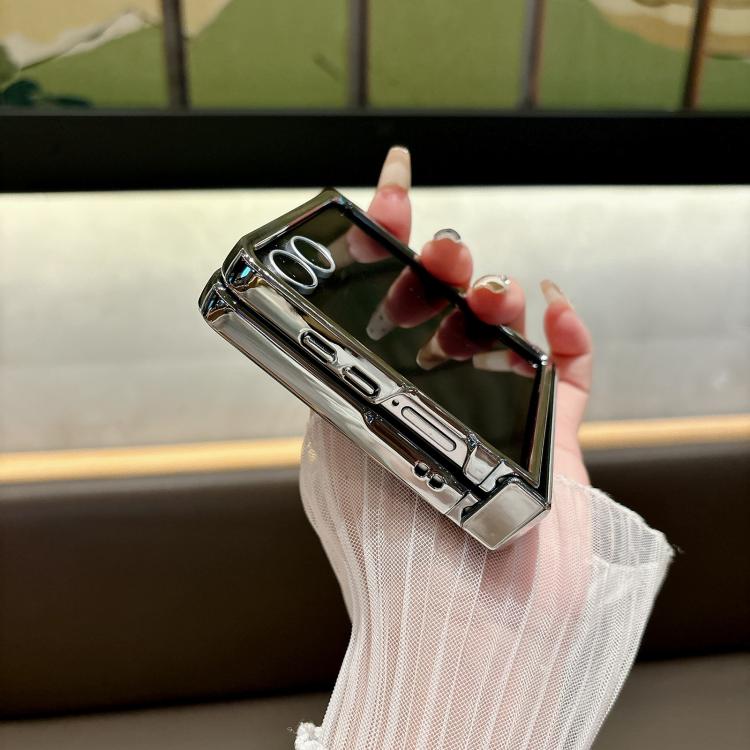 For Samsung Galaxy Z Flip7 5G Electroplated PC Sheepskin Invisible Magnetic MagSafe Folding Phone Case
