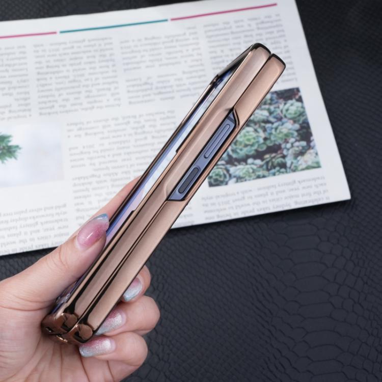 For Samsung Galaxy Z Fold5 5G Electroplated PC Crocodile Pattern Folding Phone Case