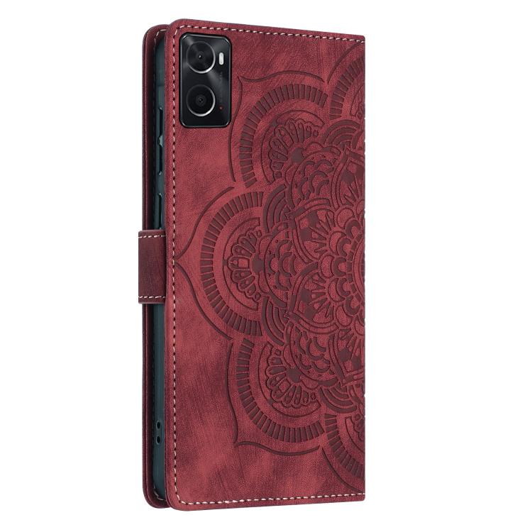 For OPPO A76 4G / A96 4G Mandala Embossed Retro Frosted Leather Phone Case